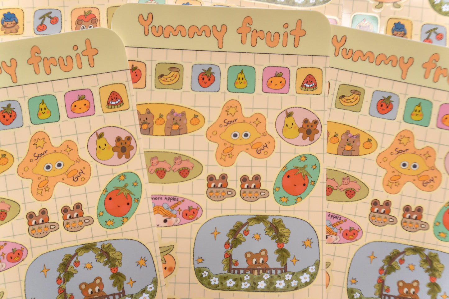 Yummy fruit sticker sheet