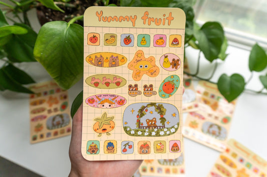 Yummy fruit sticker sheet