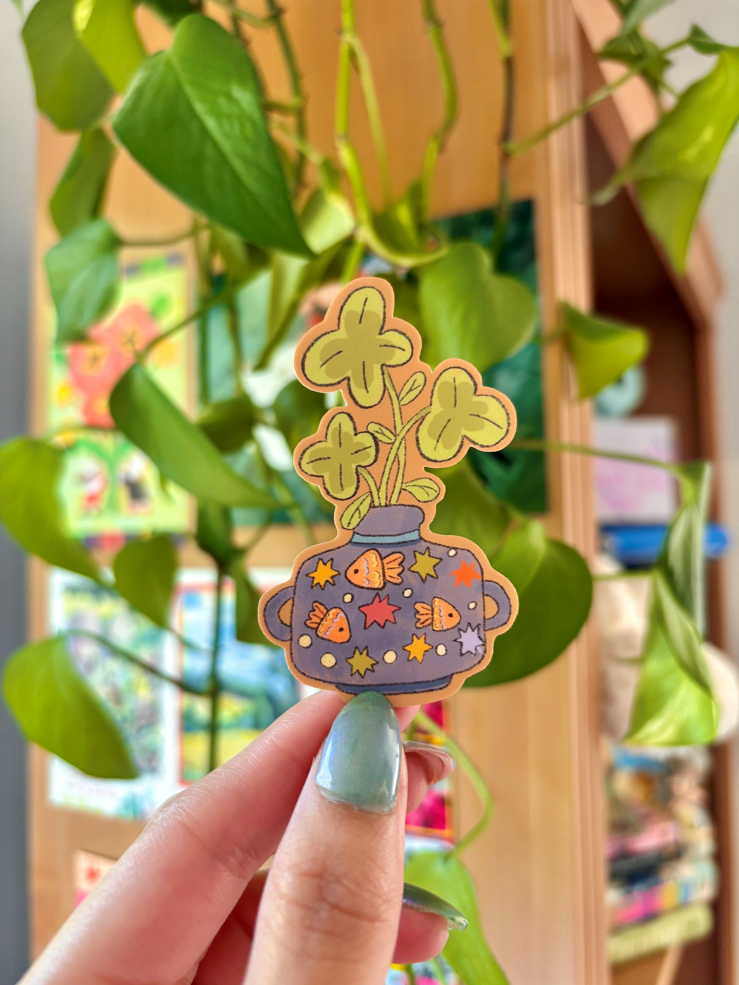 Fishy Plant Pot Sticker 🐟🪴